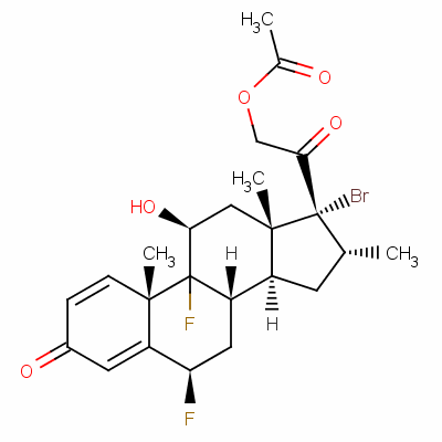 17-Bromo-6beta,9-difluoro-11beta,21-dihydroxy-16alpha-methylpregna-1,4-diene-3,20-dione 21-acetate Structure,61339-38-6Structure