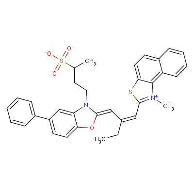 1-Methyl-2-[2-[[5-phenyl-3-(3-sulphonatobutyl)-3h-benzoxazol-2-ylidene]methyl]-1-butenyl]naphtho[1,2-d]thiazolium Structure,61891-06-3Structure