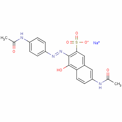 2-Naphthalenesulfonic acid, 7-(acetylamino)-3-[[4-(acetylamino) phenyl]azo]-4-hydroxy-, monosodium salt Structure,6222-63-5Structure