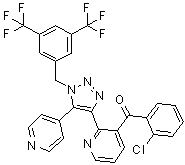 [2-[1-[[3,5-Bis(trifluoromethyl)phenyl]methyl]-5-(4-pyridinyl)-1h-1,2,3-triazol-4-yl]-3-pyridinyl](2-chlorophenyl)methanone Structure,622370-35-8Structure