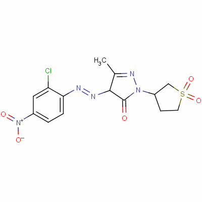 4-[(2-Chloro-4-nitrophenyl)azo]-2,4-dihydro-5-methyl-2-(tetrahydro-3-thienyl)-3h-pyrazol-3-one s,s-dioxide Structure,62308-14-9Structure