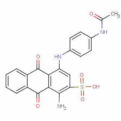 2-Anthracenesulfonic acid, 4-[[4-(acetylamino)phenyl] amino]-1-amino-9,10-dihydro-9,10-dioxo- Structure,6247-34-3Structure