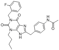 N-(4-{[3-butyl-1-(2-fluorobenzyl)-2,6-dioxo-2,3,6,7-tetrahydro-1h-purin-8-yl]methyl}phenyl)acetamide Structure,628279-07-2Structure