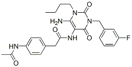 Benzeneacetamide, 4-(acetylamino)-n-[6-amino-1-butyl-3-[(3-fluorophenyl)methyl]-1,2,3,4-tetrahydro-2,4-dioxo-5-pyrimidinyl]- Structure,628279-20-9Structure