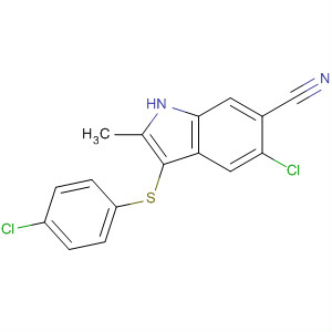 5-Chloro-3-[(4-chlorophenyl)thio]-2-methyl-1h-indole-6-carbonitrile Structure,628736-09-4Structure