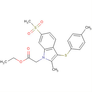 Ethyl 2-(3-(4-chlorophenylthio)-2-methyl-6-(methylsulfonyl)-1h-indol-1-yl)acetate Structure,628736-37-8Structure