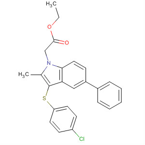 Ethyl 2-(3-(4-chlorophenylthio)-2-methyl-5-phenyl-1h-indol-1-yl)acetate Structure,628736-62-9Structure