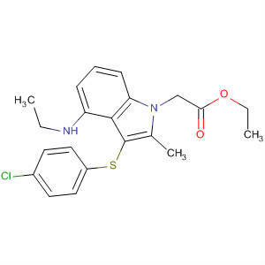 3-[(4-Chlorophenyl)thio]-4-(ethylamino)-2-methyl-1h-indole-1-acetic acid ethyl ester Structure,628737-16-6Structure