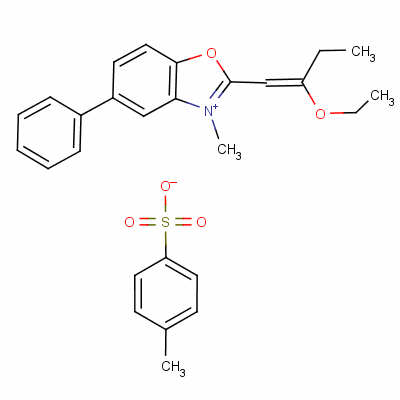 2-(2-Ethoxybut-1-enyl)-3-methyl-5-phenylbenzoxazolium p-toluenesulphonate Structure,63123-20-6Structure