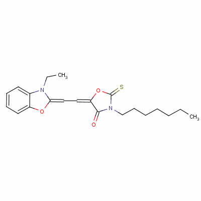 5-[(3-Ethyl-(3h)-benzoxazol-2-ylidene)ethylidene]-3-heptyl-2-thioxooxazolidine-4-one Structure,63123-23-9Structure