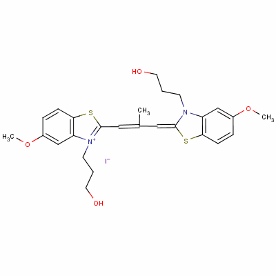 3-(3-Hydroxypropyl)-2-[3-[3-(3-hydroxypropyl)-5-methoxy-3h-benzothiazol-2-ylidene]-2-methylprop-1-enyl]-5-methoxybenzothiazolium iodide Structure,63123-36-4Structure