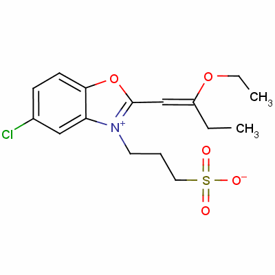 5-Chloro-2-(2-ethoxybut-1-enyl)-3-(3-sulphonatopropyl)benzoxazolium Structure,63148-89-0Structure