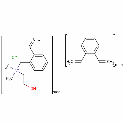 Polystyrene, crosslinked, quaternary ammonium, chloride form Structure,63181-94-2Structure