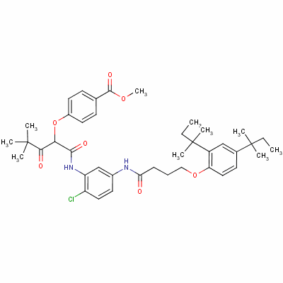 Methyl 4-[1-[[[5-[[4-[2,4-bis(tert-pentyl)phenoxy]-1-oxobutyl ]amino]-2-chlorophenyl ]amino]carbonyl ]-3,3-dimethyl-2-oxobutoxy]benzoate Structure,63217-24-3Structure