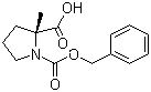 （R）-n-cbz-2-methylproline d-型 Structure,63399-74-6Structure