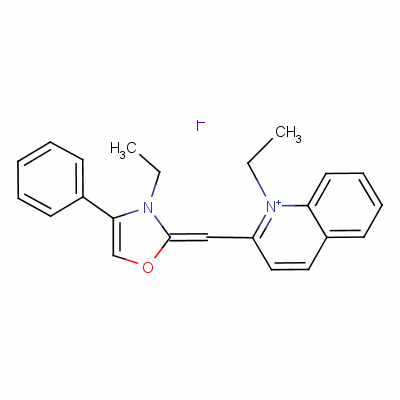 1-Ethyl-2-[(3-ethyl-4-phenyl-3h-oxazol-2-ylidene)methyl]quinolinium iodide Structure,63425-46-7Structure