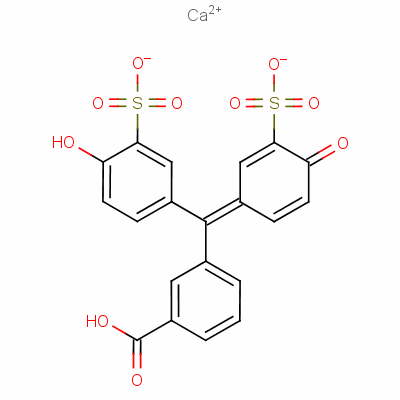 Calcium hydrogen 3-[(4-hydroxy-3-sulphonatophenyl)(4-oxo-3-sulphonato-2,5-cyclohexadien-1-ylidene)methyl]benzoate Structure,63494-80-4Structure