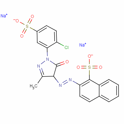 1-Naphthalenesulfonic acid, 2-[[1-(2-chloro-5-sulfophenyl)-4,5-dihydro-3-methyl-5-oxo-1h-pyrazol-4-yl]azo ]-, disodium salt Structure,6359-95-1Structure