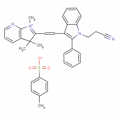 2-[2-[1-(2-Cyanoethyl)-2-phenyl-1h-indol-3-yl]vinyl]-1,3,3-trimethyl-3h-pyrrolo[2,3-b]pyridinium toluene-p-sulphonate Structure,63665-91-8Structure