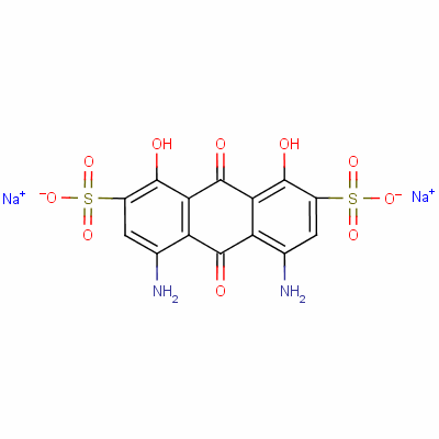 2,7-Anthracenedisulfonic acid, 4,5-diamino-9,10-dihydro-1,8-dihydroxy-9,10-dioxo-, disodium salt Structure,6370-62-3Structure