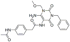 Benzeneacetamide, 4-(acetylamino)-n-[6-amino-1,2,3,4-tetrahydro-1-(methoxymethyl)-2,4-dioxo-3-(phenylmethyl)-5-pyrimidinyl]- Structure,637334-93-1Structure