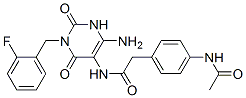 Benzeneacetamide, 4-(acetylamino)-n-[4-amino-1-[(2-fluorophenyl)methyl]-1,2,3,6-tetrahydro-2,6-dioxo-5-pyrimidinyl]- Structure,637335-11-6Structure