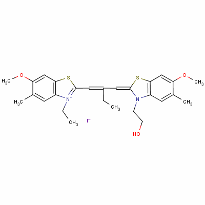 3-Ethyl-2-[2-[[3-(2-hydroxyethyl)-6-methoxy-5-methyl-3h-benzothiazol-2-ylidene]methyl]but-1-enyl]-6-methoxy-5-methylbenzothiazolium iodide Structure,63815-94-1Structure