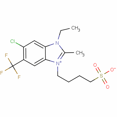 6-Chloro-1-ethyl-2-methyl-3-(4-sulphonatobutyl)-5-(trifluoromethyl)-1h-benzimidazolium Structure,63816-04-6Structure