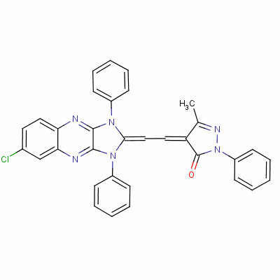 4-[(6-Chloro-1,3-dihydro-1,3-diphenyl-2h-imidazo[4,5-b]quinoxalin-2-ylidene)ethylidene]-2,4-dihydro-5-methyl-2-phenyl-3h-pyrazol-3-one Structure,63834-90-2Structure