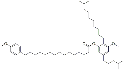 15-(4-Methoxyphenyl)pentadecanoic acid 3-methoxy-2-(9-methyldecyl)-5-(4-methylpentyl)phenyl ester Structure,63953-41-3Structure