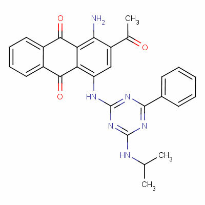 2-Acetyl-1-amino-4-[[4-[(1-methylethyl)amino]-6-phenyl-1,3,5-triazin-2-yl]amino]anthraquinone Structure,64086-96-0Structure