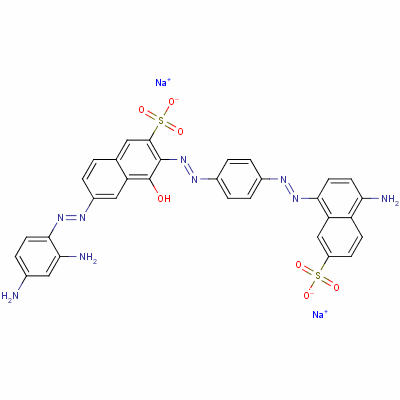 Disodium 3-({4-[(4-amino-7-sulfonato-1-naphthyl)diazenyl]phenyl}diazenyl)-6-[(2,4-diaminophenyl)diazenyl]-4-hydroxy-2-naphthalenesulfonate Structure,6409-25-2Structure