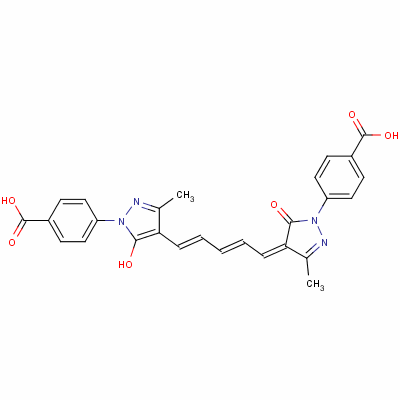 4-[4-[5-[1-(4-Carboxyphenyl)-1,5-dihydro-3-methyl-5-oxo-4h-pyrazole-4-ylidene]-1,3-pentadienyl]-5-hydroxy-3-methyl-1h-pyrazole-1-yl]benzoic acid Structure,64137-49-1Structure