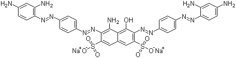 2,7-Naphthalenedisulfonic acid, 4-amino-3,6-bis[[4-[(2,4-diaminophenyl)azo]phenyl]azo]-5-hydroxy-, disodium salt Structure,6428-31-5Structure