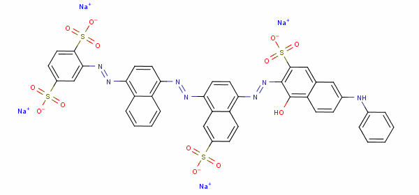 Tetrasodium 2-[[4-[[4-[[1-hydroxy-6-(phenylamino)-3-sulphonato-2-naphthyl]azo]-7-sulphonato-1-naphthyl]azo]-1-naphthyl]azo]benzene-1,4-disulphonate Structure,6428-58-6Structure