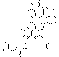 Carbamicacid,[2-[[2,3,6-tri-o-acetyl-4-o-(2,3,4,6-tetra-o-acetyl-.beta.-d-glucopyranosyl)-.beta.-d-glucopyranosyl]oxy]ethyl]-,phenylmethylester(9ci) Structure,64448-40-4Structure