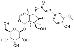 [(1As)-1a,1bα,2,5aα,6,6aβ-hexahydro-6α-[(e)-3-(4-hydroxy-3-methoxyphenyl)propenoyloxy]-1aβ-(hydroxymethyl)oxireno[4,5]cyclopenta[1,2-c]pyran-2α-yl]β-d-glucopyranoside Structure,64461-95-6Structure