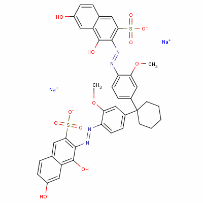 2-Naphthalenesulfonic acid, 3,3-[cyclohexylidenebis[ (2-methoxy-4,1-phenylene)azo]]bis[4,6-dihydroxy-, disodium salt Structure,6459-69-4Structure