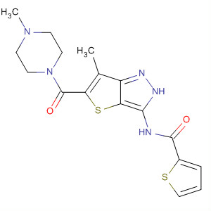 N-[6-methyl-5-[(4-methyl-1-piperazinyl)carbonyl]-1h-thieno[3,2-c]pyrazol-3-yl]-2-thiophenecarboxamide Structure,648412-35-5Structure