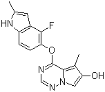 4-(4-Fluoro-2-methyl-1h-indol-5-yloxy)-5-methylpyrrolo[1,2-f][1,2,4]triazin-6-ol Structure,649735-41-1Structure