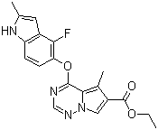 4-[(4-Fluoro-2-methyl-1h-indol-5-yl)oxy]-5-methylpyrrolo[2,1-f][1,2,4]triazine-6-carboxylic acid ethyl ester Structure,649736-29-8Structure