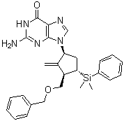 6-O-benzyl-4-dehydroxy-4-dimethylphenylsilyl entecavir Structure,649761-24-0Structure