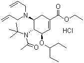 (3R,4r,5s)-4-n-acetyl(1,1-dimethylethyl)amino-5-n,n-diallylamino-3-(1-ethylpropoxy)-1-cyclohexene-1-carboxylic acid ethyl ester monohydrochloride Structure,651324-08-2Structure