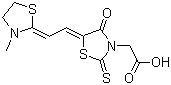 5-[(3-Methylthiazolidin-2-ylidene)ethylidene]-4-oxo-2-thioxothiazolidin-3-acetic acid Structure,65152-09-2Structure