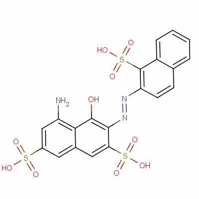 (3E)-5-amino-4-oxo-3-[(1-sulfonaphthalen-2-yl)hydrazinylidene]naphthalene-2,7-disulfonic acid Structure,65237-05-0Structure