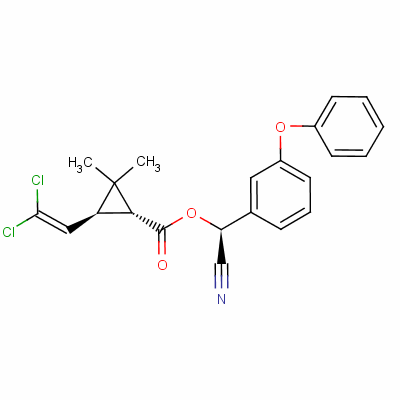 [(S)-cyano-[3-(phenoxy)phenyl]methyl] (1r,3s)-3-(2,2-dichloroethenyl)-2,2-dimethylcyclopropane-1-carboxylate Structure,65732-07-2Structure