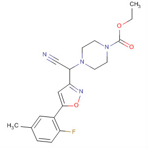 Ethyl 4-(cyano(5-(2-fluoro-5-methylphenyl)isoxazol-3-yl)methyl)piperazine-1-carboxylate Structure,657425-42-8Structure