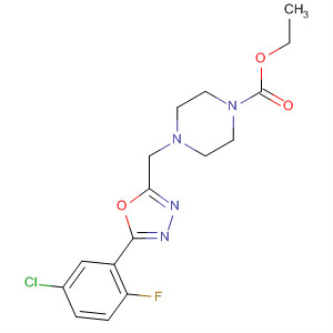 Ethyl 4-((5-(5-chloro-2-fluorophenyl)-1,3,4-oxadiazol-2-yl)methyl)piperazine-1-carboxylate Structure,657426-38-5Structure