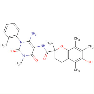 2H-1-benzopyran-2-carboxamide, n-[6-amino-1,2,3,4-tetrahydro-3-methyl-1-(2-methylphenyl)-2,4-dioxo-5-pyrimidinyl]-3,4-dihydro-6-hydroxy-2,5,7,8- Structure,658061-88-2Structure