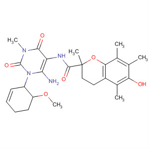 2H-1-benzopyran-2-carboxamide, n-[6-amino-1,2,3,4-tetrahydro-1-(2-methoxyphenyl)-3-methyl-2,4-dioxo-5-pyrimidinyl]-3,4-dihydro-6-hydroxy- Structure,658061-89-3Structure